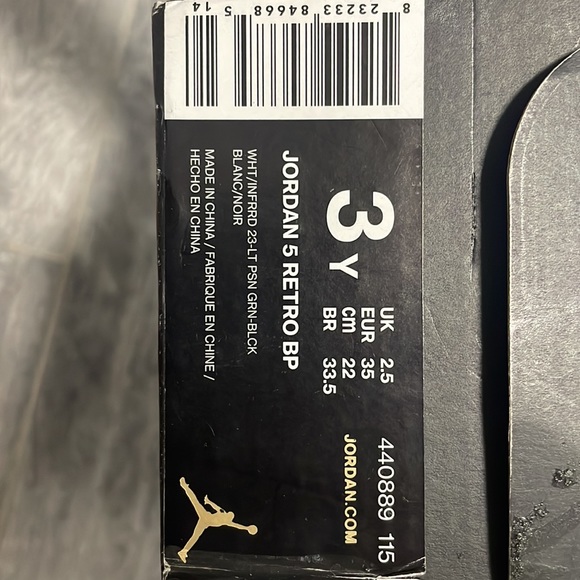 Jordan 5 Retro BP (pink, green and grey) 3Y - Picture 7 of 7